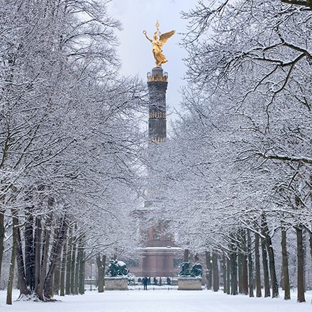 Siegessäule Berlin im Winterkleid