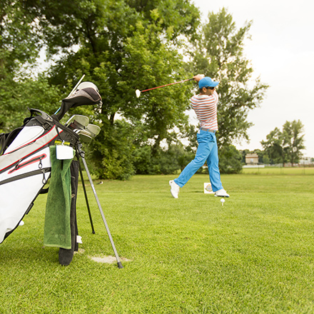 Golfplatz mit Golfspieler